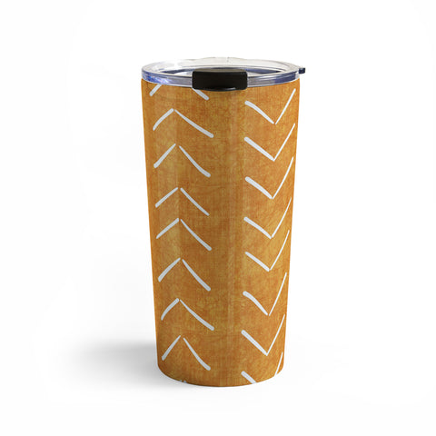 Becky Bailey Mud Cloth Big Arrows in Yellow Travel Mug