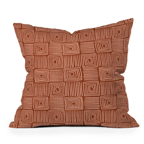 Becky Bailey Oasis in Rust Outdoor Throw Pillow
