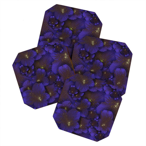 Bel Lefosse Design Electric Blue Orchid Coaster Set