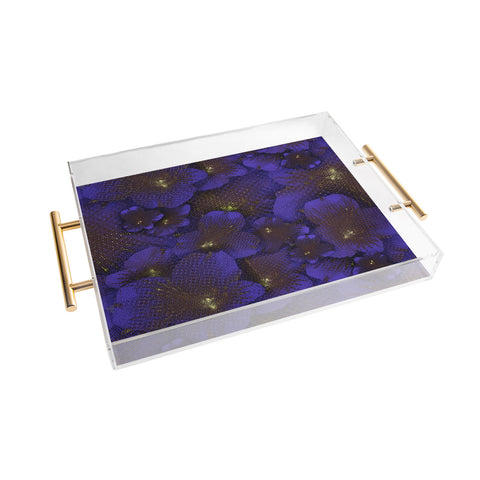 Bel Lefosse Design Electric Blue Orchid Acrylic Tray
