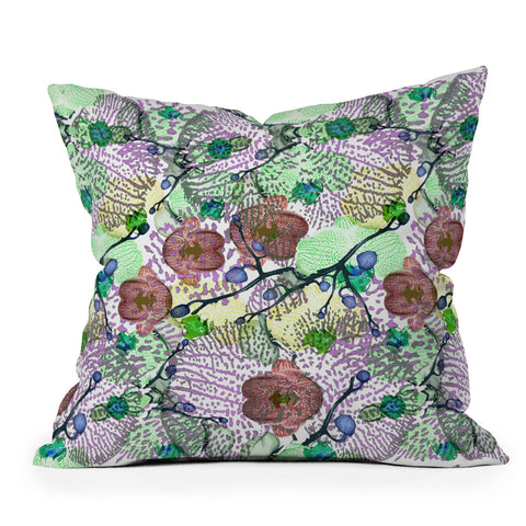 Bel Lefosse Design Orchid Florals Outdoor Throw Pillow