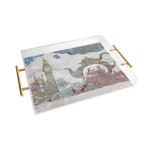 Belle13 4 O Clock Tea London Map Acrylic Tray
