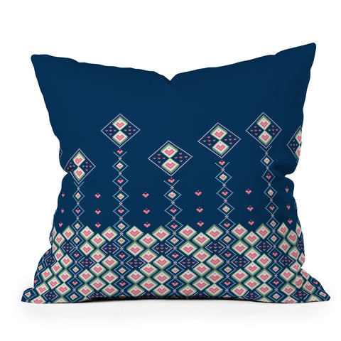 Belle13 Abstract Love Flowers Outdoor Throw Pillow