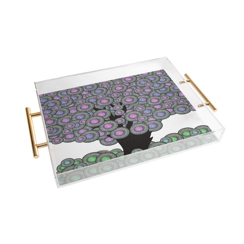 Belle13 Abstract Tree And Hedgehog Acrylic Tray