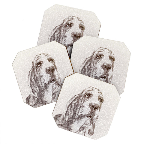 Belle13 Basset Hound Coaster Set