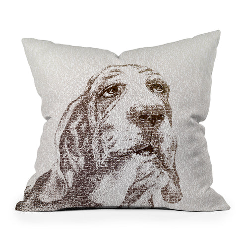 Belle13 Basset Hound Outdoor Throw Pillow