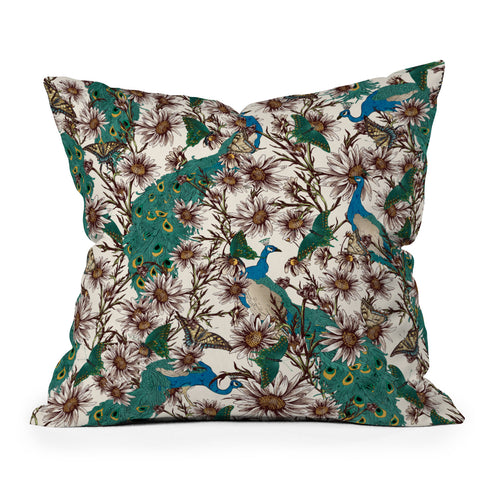 Belle13 Butterflies In My Peacock Garden Outdoor Throw Pillow