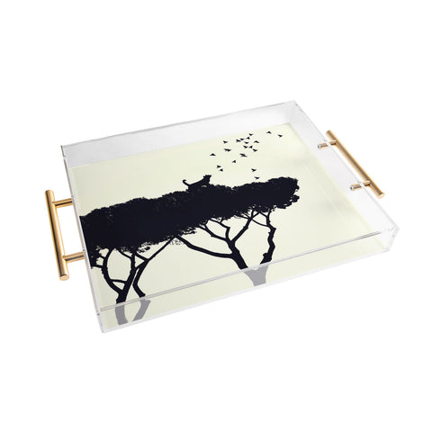 Belle13 Cat and Birds Acrylic Tray