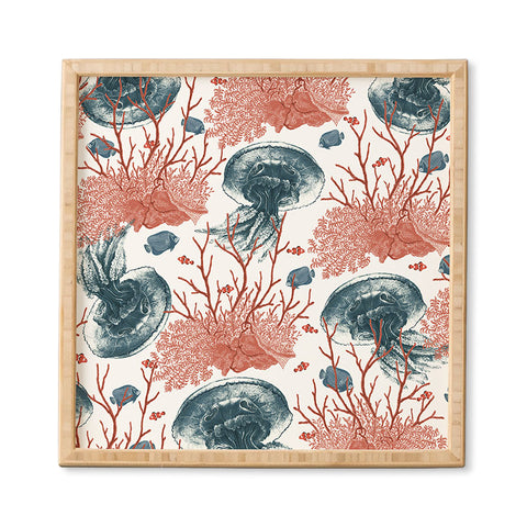 Belle13 Coral And Jellyfish Framed Wall Art
