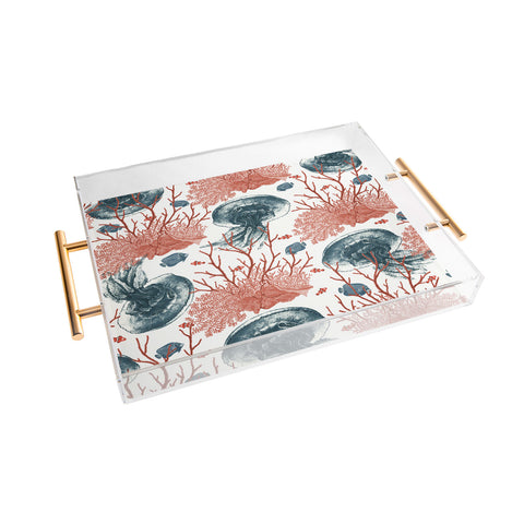 Belle13 Coral And Jellyfish Acrylic Tray