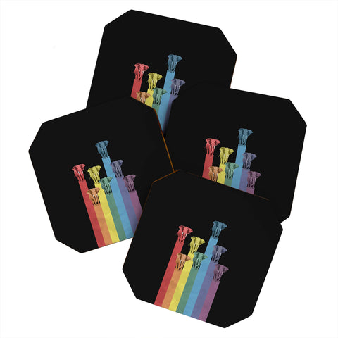 Belle13 Elephants On Rainbow Coaster Set