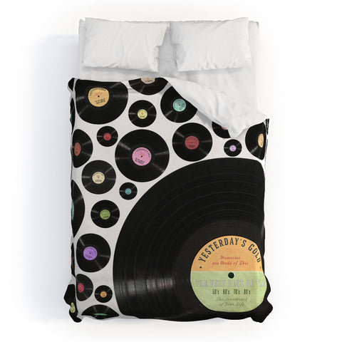 Belle13 Golden Oldies Vinyl Love Duvet Cover