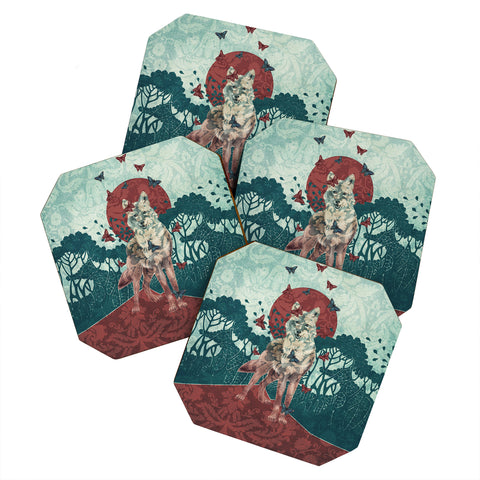 Belle13 Lady Butterfly Coaster Set