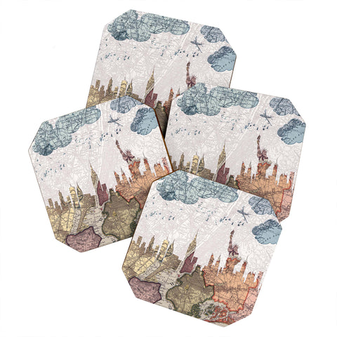 Belle13 New York Skyline Coaster Set