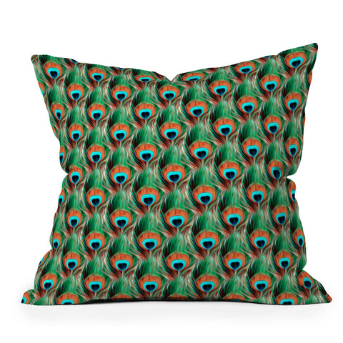 Belle13 Peacock Eye Pattern Outdoor Throw Pillow