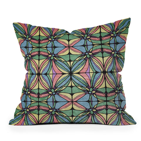 Belle13 Retro Geometric Outdoor Throw Pillow