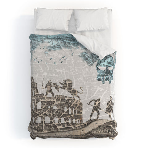 Belle13 Rome Vintage Map Duvet Cover