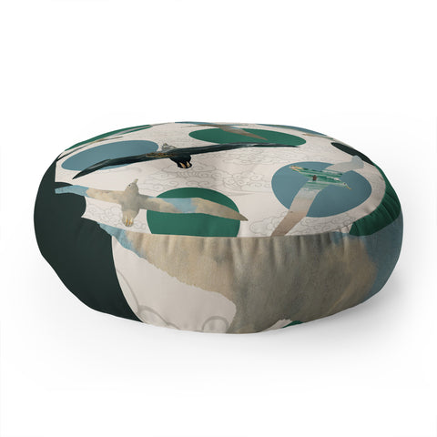 Belle13 Seagull Polka Floor Pillow Round