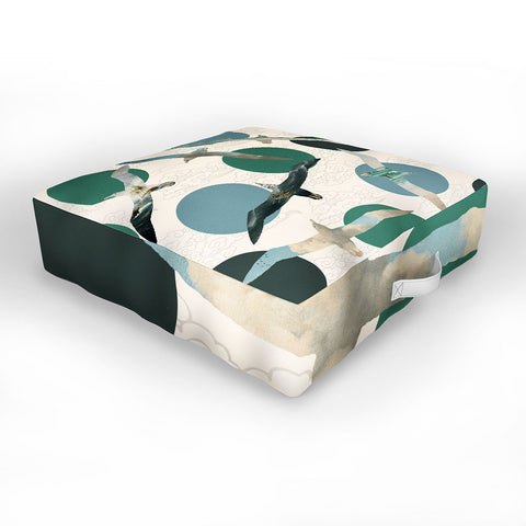Belle13 Seagull Polka Outdoor Floor Cushion