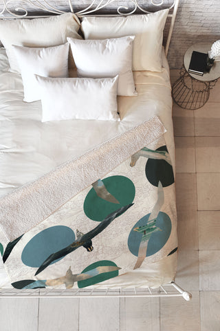 Belle13 Seagull Polka Fleece Throw Blanket