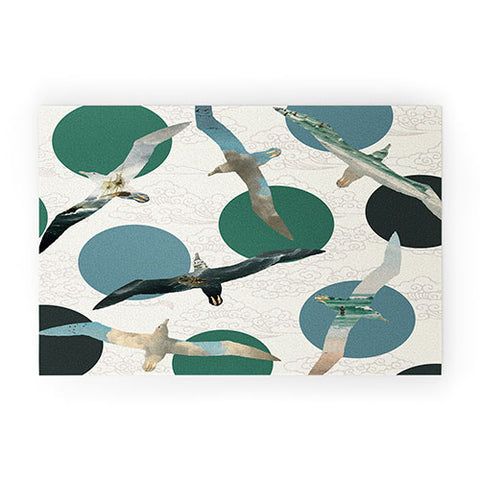 Belle13 Seagull Polka Welcome Mat