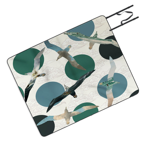 Belle13 Seagull Polka Picnic Blanket