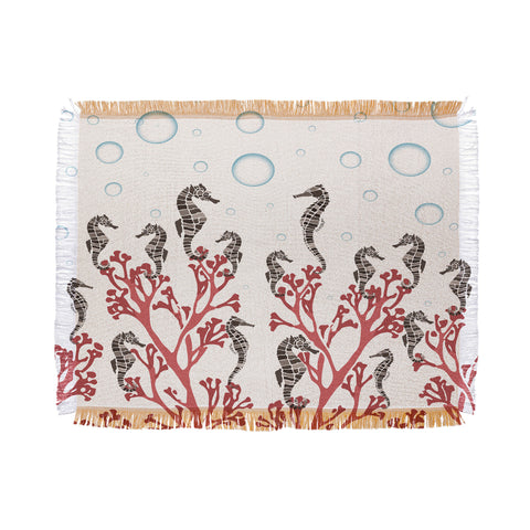 Belle13 Seahorse Forest Throw Blanket