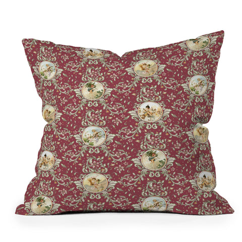 Belle13 Seasons Burgundy Outdoor Throw Pillow