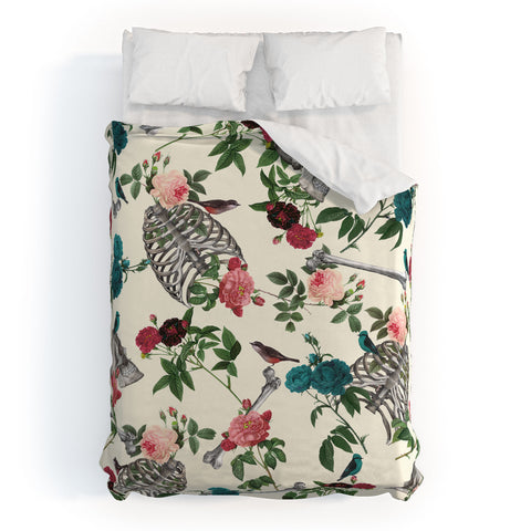 Belle13 Skulls Birds And Roses Duvet Cover