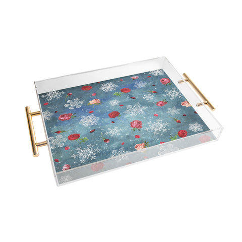 Belle13 Snow and Roses Acrylic Tray