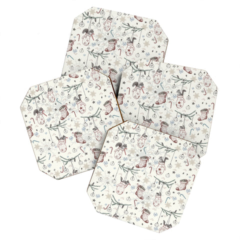 Belle13 Squirrel Heavenly Christmas Coaster Set