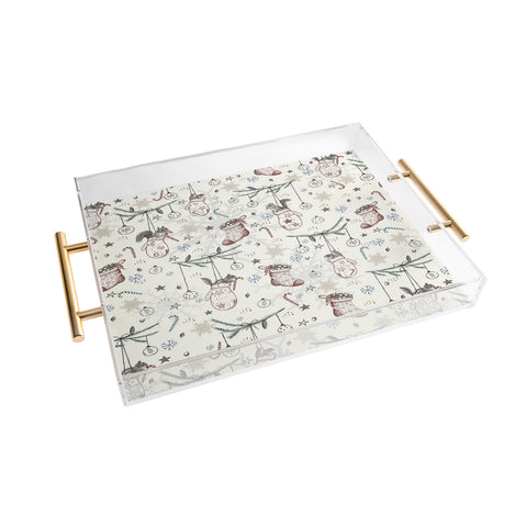 Belle13 Squirrel Heavenly Christmas Acrylic Tray