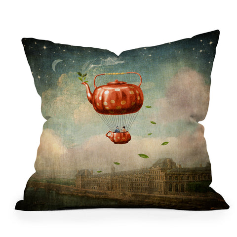 Belle13 Tea for Two at Dusk Outdoor Throw Pillow