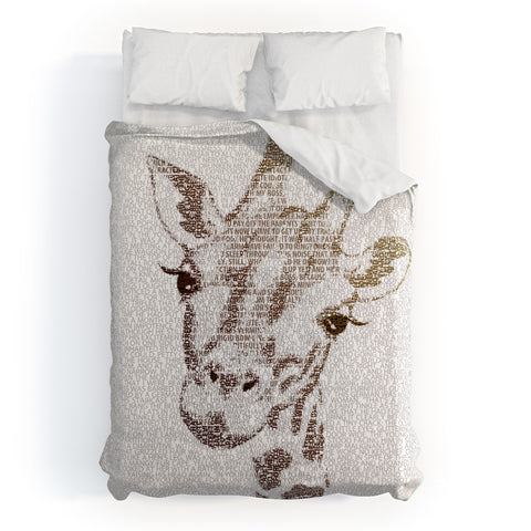 Belle13 The Intellectual Giraffe Duvet Cover