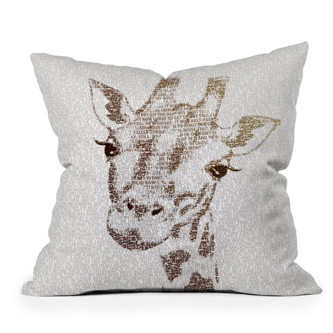 Belle13 The Intellectual Giraffe Outdoor Throw Pillow