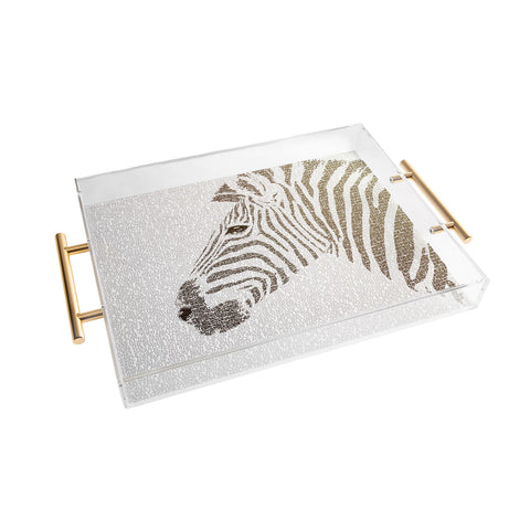 Belle13 The Intellectual Zebra Acrylic Tray