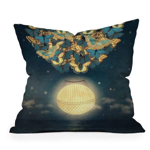 Belle13 The Rising Moon Outdoor Throw Pillow
