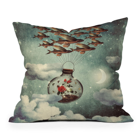 Belle13 The Rose That Wanted To See The World Outdoor Throw Pillow