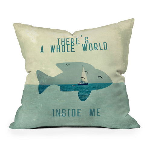 Belle13 There Is A Whole World Inside Me Outdoor Throw Pillow