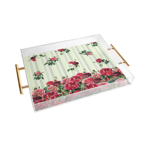 Belle13 Vintage Rose Pattern Acrylic Tray