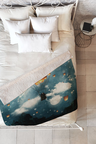 Belle13 Where All The Wishes Come True Fleece Throw Blanket