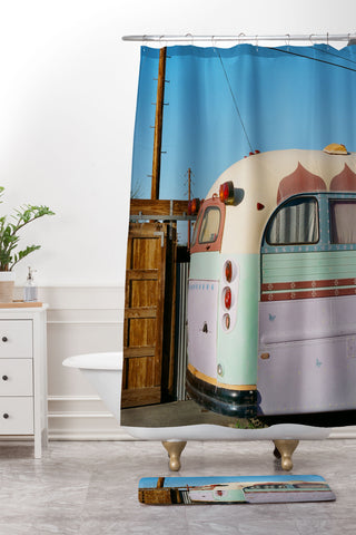 Bethany Young Photography Joshua Tree Bus on Film Shower Curtain And Mat