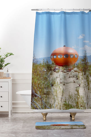 Bethany Young Photography Joshua Tree Futuro House Shower Curtain And Mat