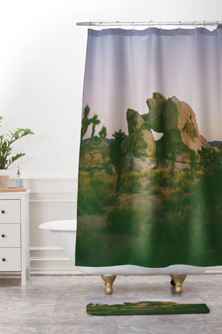 Bethany Young Photography Joshua Tree Twilight on Film Shower Curtain And Mat