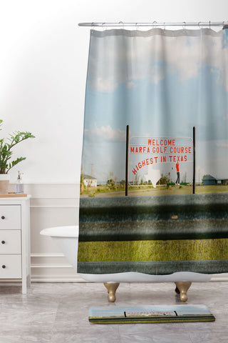 Bethany Young Photography Marfa Golf Course on Film Shower Curtain And Mat