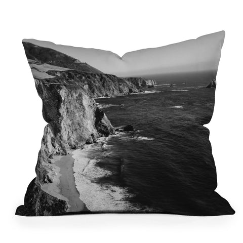 Bethany Young Photography Monochrome Big Sur Outdoor Throw Pillow