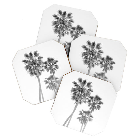 Bethany Young Photography Monochrome California Palms Coaster Set