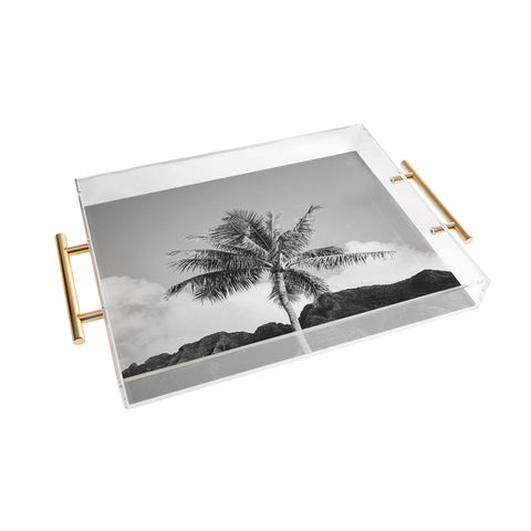 Bethany Young Photography Monochrome Hawaiian Palm Acrylic Tray