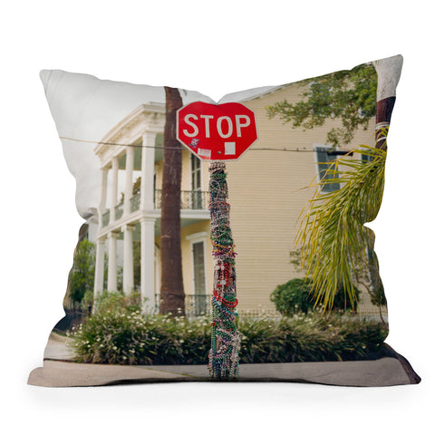 Bethany Young Photography New Orleans Beads Outdoor Throw Pillow