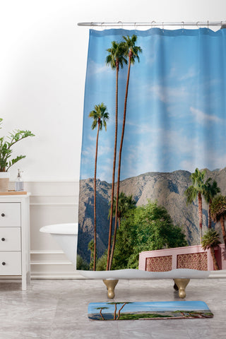 Bethany Young Photography Palm Springs Pink House Shower Curtain And Mat